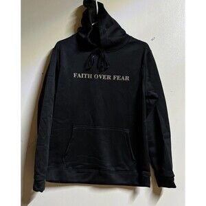 NWOT Faith Over Fear Christian Hoodie Adult M / L Sweatshirt Sweatshirt  Black